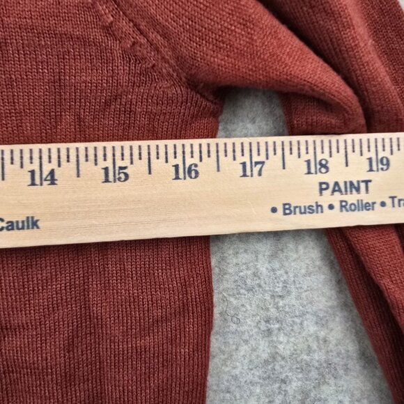 Outback Red Womens Crochet Yoke Sweater Rust Red Medium Acrylic Pullover Knit - Picture 8 of 8